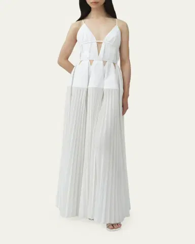 Simkhai Selene Pleated Cotton Gown | Thumbnail 2 Simkhai Selene Pleated Cotton Gown | Thumbnail 2