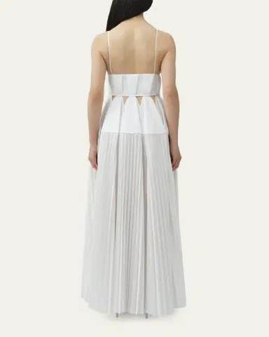 Simkhai Selene Pleated Cotton Gown | Thumbnail 3 Simkhai Selene Pleated Cotton Gown | Thumbnail 3