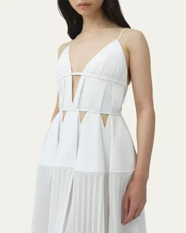 Simkhai Selene Pleated Cotton Gown | Thumbnail 4 Simkhai Selene Pleated Cotton Gown | Thumbnail 4