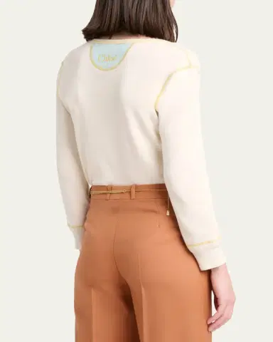 Chloé Ribbed Cotton Jersey Top | Thumbnail 3 Chloé Ribbed Cotton Jersey Top | Thumbnail 3