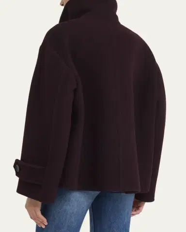 Chloé Wool Double-Breasted Oversized Pea Coat | Thumbnail 3 Chloé Wool Double-Breasted Oversized Pea Coat | Thumbnail 3