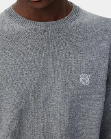 Loewe Men's Wool Mini-Anagram Crewneck Sweater | Thumbnail 5 Loewe Men's Wool Mini-Anagram Crewneck Sweater | Thumbnail 5