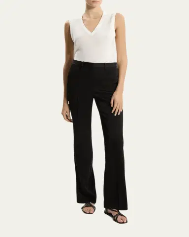 Theory Slim-Straight Satin Pants | Thumbnail 2 Theory Slim-Straight Satin Pants | Thumbnail 2