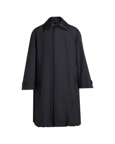 Bottega Veneta Men's Leather Intrecciato-Collar Overcoat | Thumbnail 1 Bottega Veneta Men's Leather Intrecciato-Collar Overcoat | Thumbnail 1