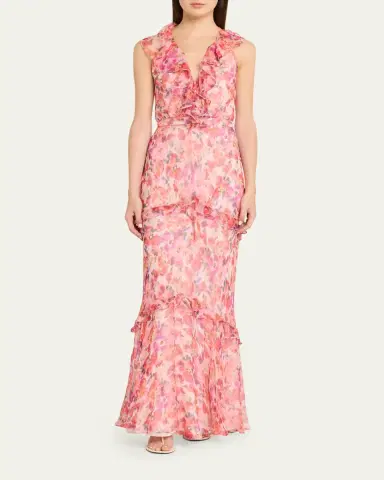 Saloni Rita Tiered Ruffle Cocktail Dress | Thumbnail 2 Saloni Rita Tiered Ruffle Cocktail Dress | Thumbnail 2