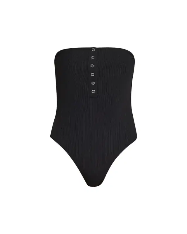 Toteme Ribbed Strapless One-Piece Swimsuit