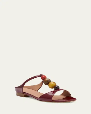 Malone Souliers Lena Beaded Patent Leather Sandals | Thumbnail 2 Malone Souliers Lena Beaded Patent Leather Sandals | Thumbnail 2