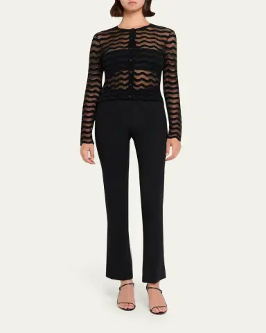 Simkhai Maxime Sheer Wavy Knit Cardigan | Thumbnail 2