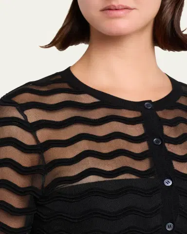 Simkhai Maxime Sheer Wavy Knit Cardigan | Thumbnail 5
