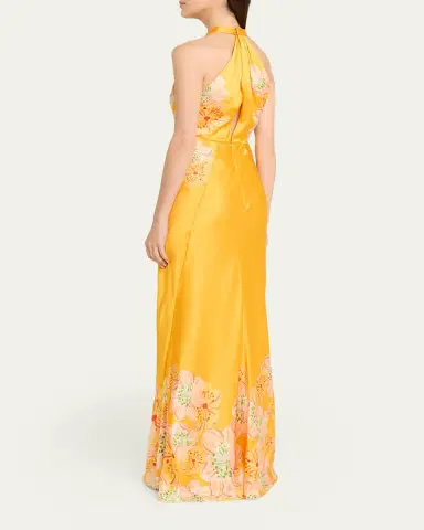 Saloni Cozette Floral Silk Dress | Thumbnail 3