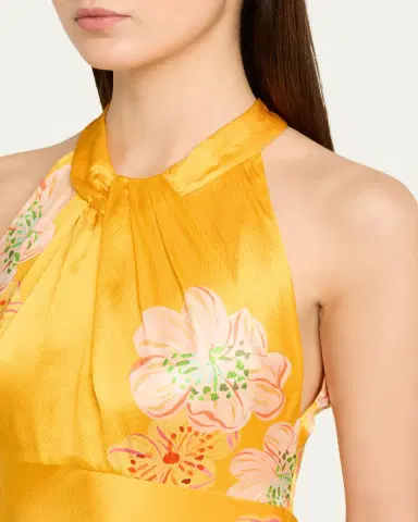 Saloni Cozette Floral Silk Dress | Thumbnail 5
