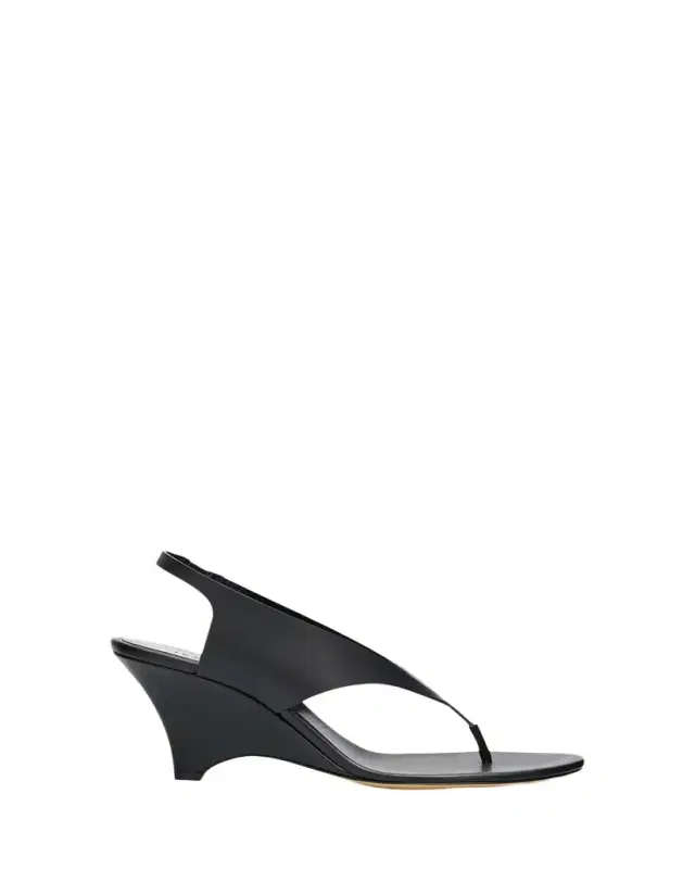 Le Monde Beryl Langley 70mm Leather Thong Wedge Sandals