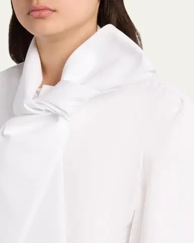 Saint Laurent Bow-Detail Cotton Poplin Blouse | Thumbnail 5