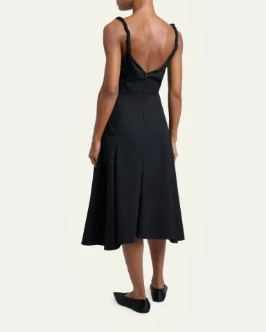 Proenza Schouler Leo Sleeveless Flared Cotton Midi Dress | Thumbnail 3 Proenza Schouler Leo Sleeveless Flared Cotton Midi Dress | Thumbnail 3