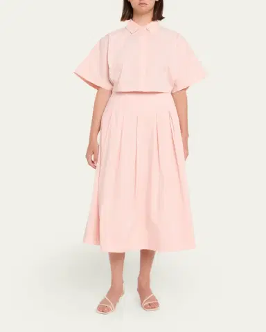 SIMKHAI Elora Poplin Midi Skirt | Thumbnail 2 SIMKHAI Elora Poplin Midi Skirt | Thumbnail 2
