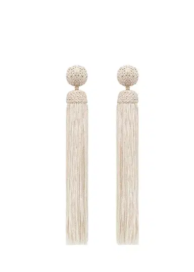 Oscar de la Renta Silk Rope Tassel Clip-On Earrings | Thumbnail 1