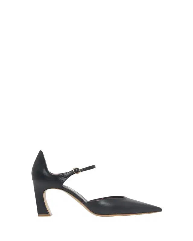 Gabriela Hearst 75mm Devil Leather Ankle-Strap Pumps