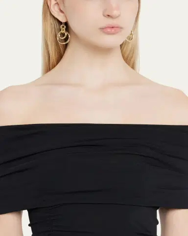 Ippolita Puffy Hammered Jet Set Earrings in 18K Gold | Thumbnail 2