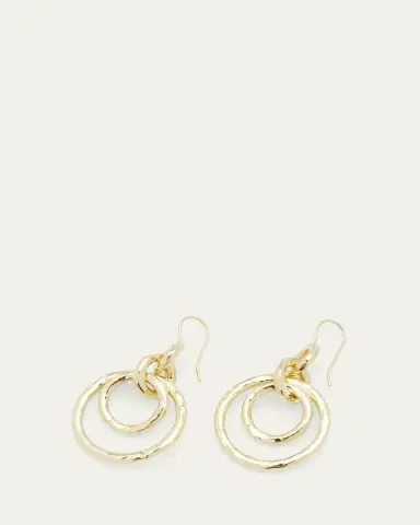 Ippolita Puffy Hammered Jet Set Earrings in 18K Gold | Thumbnail 3