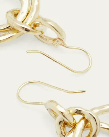 Ippolita Puffy Hammered Jet Set Earrings in 18K Gold | Thumbnail 4