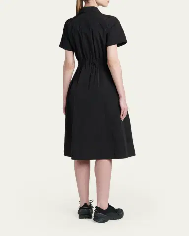 Moncler Short-Sleeve Nylon Midi Dress | Thumbnail 3