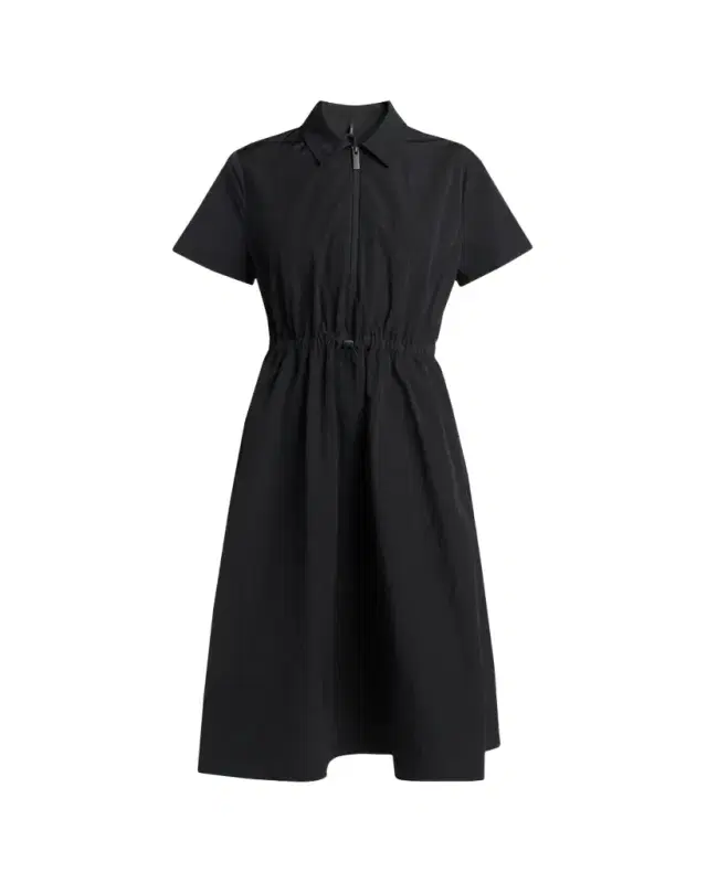Moncler Short-Sleeve Nylon Midi Dress