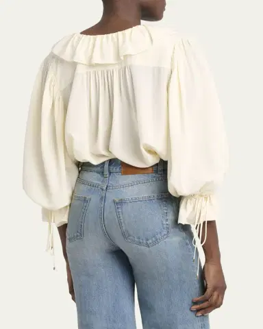 Chloé Organic Silk Crepe De Chine Top | Thumbnail 3