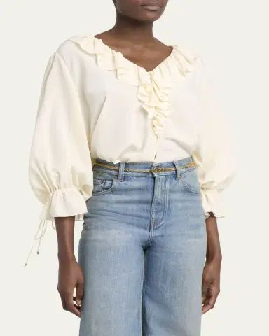 Chloé Organic Silk Crepe De Chine Top | Thumbnail 4