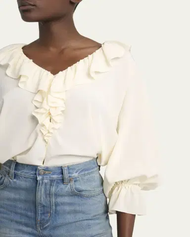 Chloé Organic Silk Crepe De Chine Top | Thumbnail 5