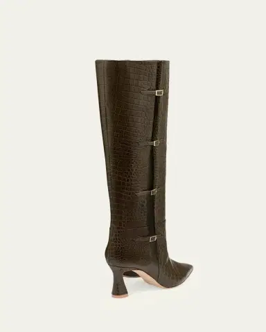 Malone Souliers 70mm Nolan Croc-Embossed Leather Knee-High Boots | Thumbnail 3