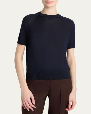 Moncler Short-Sleeve Wool Sweater | Thumbnail 3 Moncler Short-Sleeve Wool Sweater | Thumbnail 3