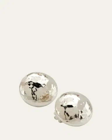 Ippolita Hammered Button Stud Clip Earrings in Sterling | Thumbnail 4