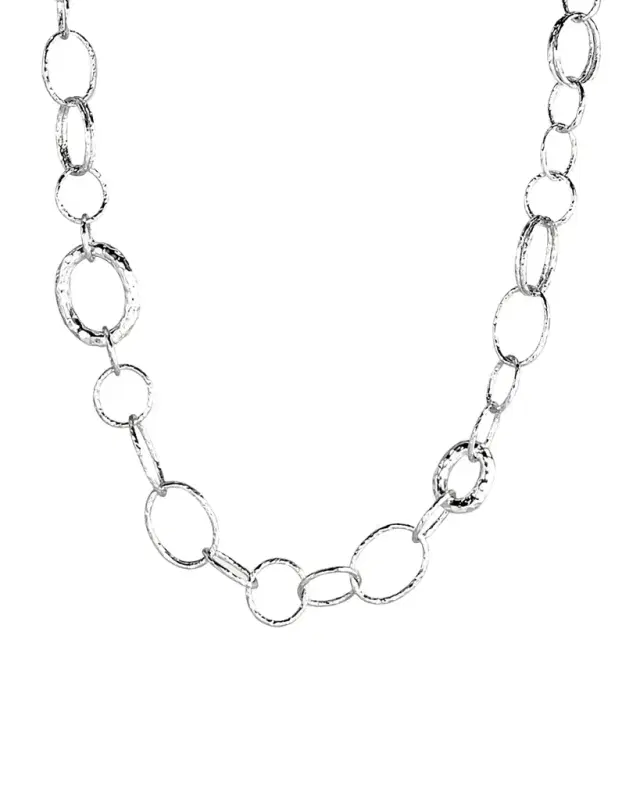 Ippolita Long Hammered Bastille Necklace in Sterling Silver