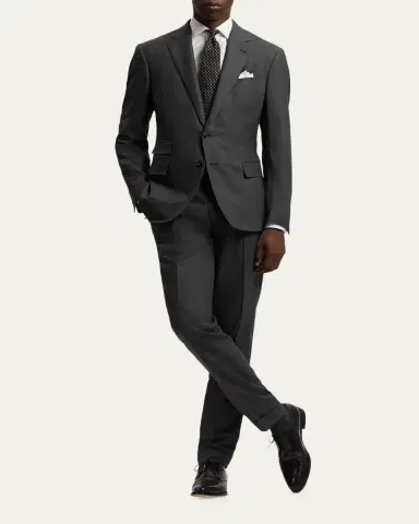 Ralph Lauren Purple Label Kent Hand-Tailored Wool Birdseye Suit | Thumbnail 2
