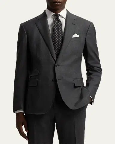 Ralph Lauren Purple Label Kent Hand-Tailored Wool Birdseye Suit | Thumbnail 4