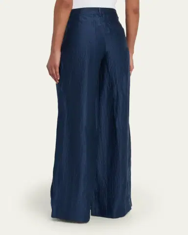 L'Agence Allanah Crinkled Linen Wide-Leg Pants | Thumbnail 3 L'Agence Allanah Crinkled Linen Wide-Leg Pants | Thumbnail 3