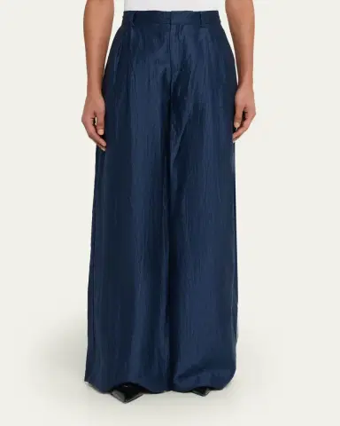 L'Agence Allanah Crinkled Linen Wide-Leg Pants | Thumbnail 4 L'Agence Allanah Crinkled Linen Wide-Leg Pants | Thumbnail 4