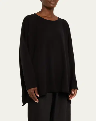 Eskandar A-Line Bateau Neck Cashmere Sweater | Thumbnail 4