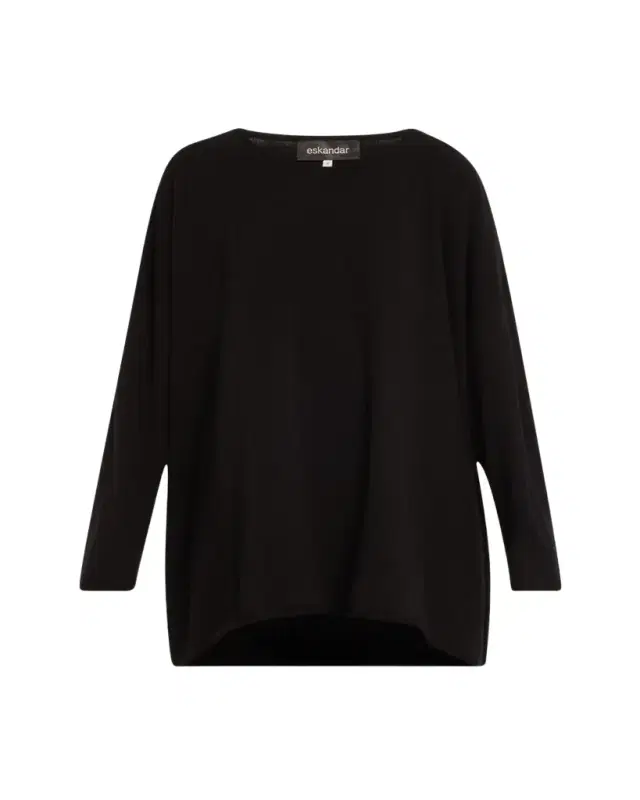 A-Line Bateau Neck Cashmere Sweater
