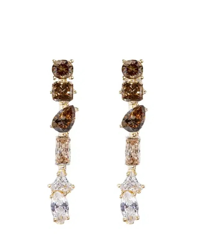 Nickho Rey Julie 14K Gold Vermeil Cubic Zirconia Medium Linear Earrings