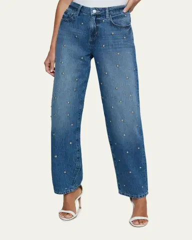 L'Agence Bex High-Rise Studded Rodeo Jeans | Thumbnail 4