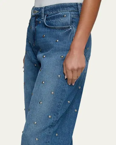 L'Agence Bex High-Rise Studded Rodeo Jeans | Thumbnail 5