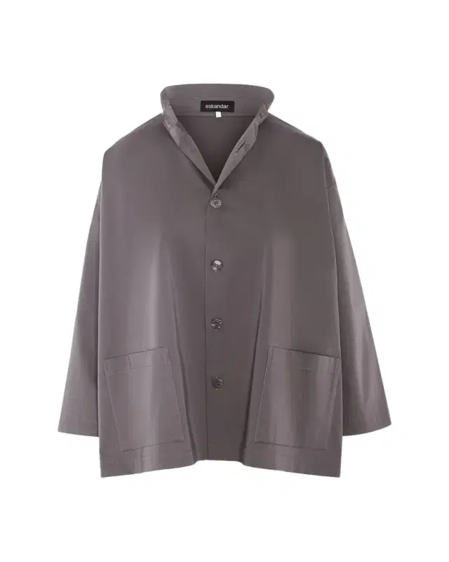 Eskandar Slim A-Line Stretch Cotton Jacket