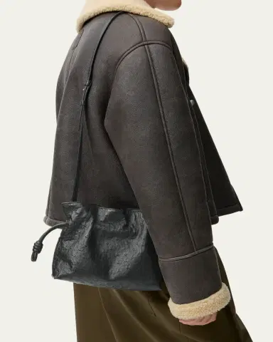 Loewe Flamenco Mini Clutch Bag in Ostrich Leather | Thumbnail 5 Loewe Flamenco Mini Clutch Bag in Ostrich Leather | Thumbnail 5