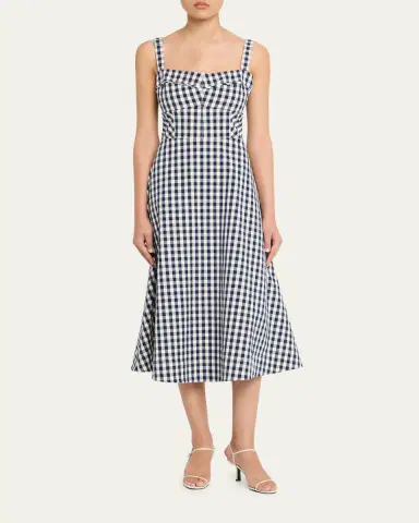 Veronica Beard Aila Gingham A-Line Midi Dress | Thumbnail 2 Veronica Beard Aila Gingham A-Line Midi Dress | Thumbnail 2