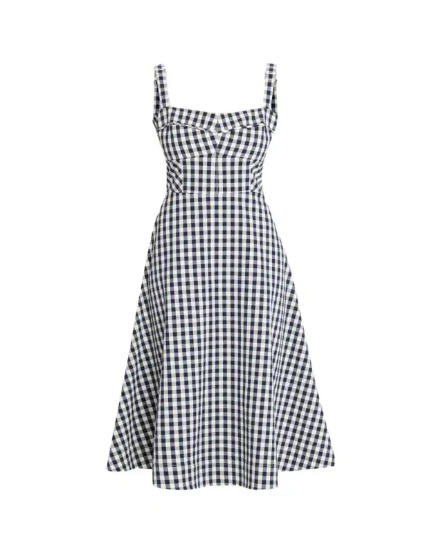 Aila Gingham A-Line Midi Dress