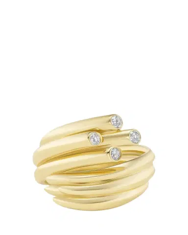 TABAYER 18K Yellow and White Gold Diamond Sheaf Ring | Thumbnail 1