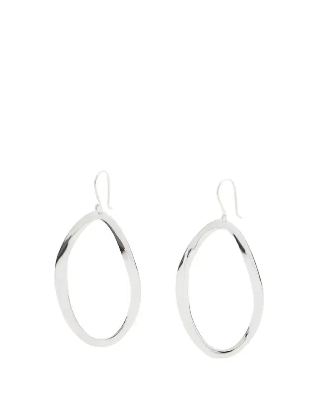Ippolita Wavy Oval Drop Earrings in Sterling Silver