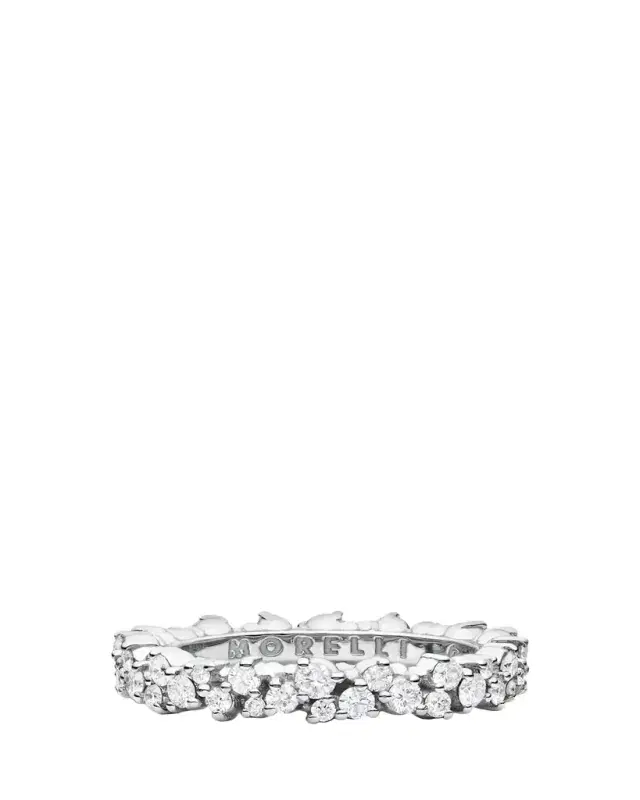 Paul Morelli 18K White Gold Small Confetti Ring with Diamonds