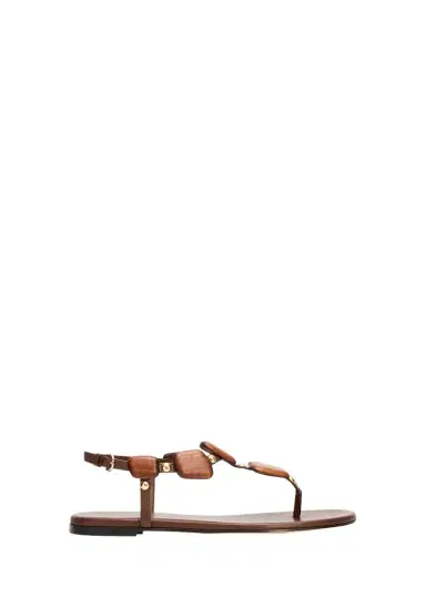 Gianvito Rossi Beaded Nappa Metallic Leather Thong Sandals | Thumbnail 1